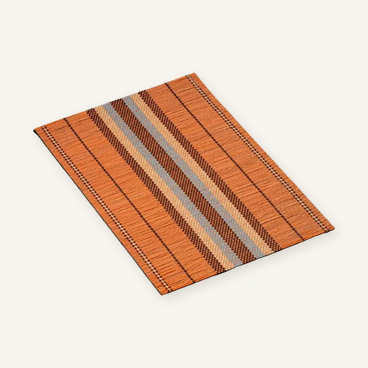 Set de table bambou couleur | Rectangle classique sur fond beige