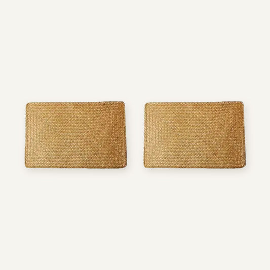 Set de table en paille rectangulaire | Multi-styles sur fond beige