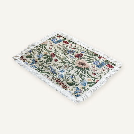 Set de table en tissu | Motif floral sur fond beige