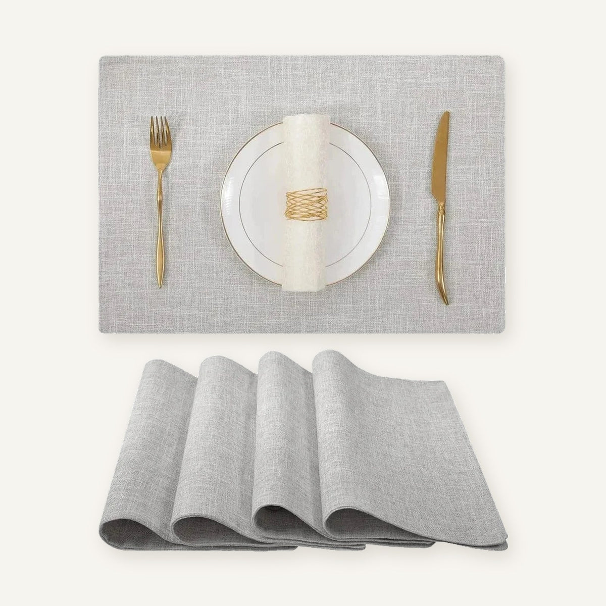 Set de table lin couleur | Nordique sur fond beige
