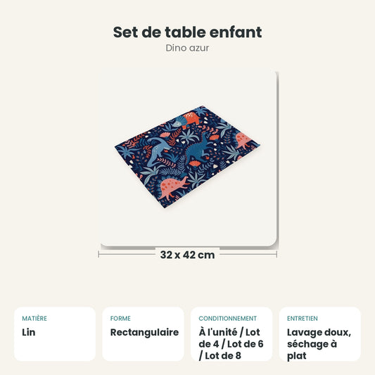 Dimensions et caractéristiques : Set de table enfant