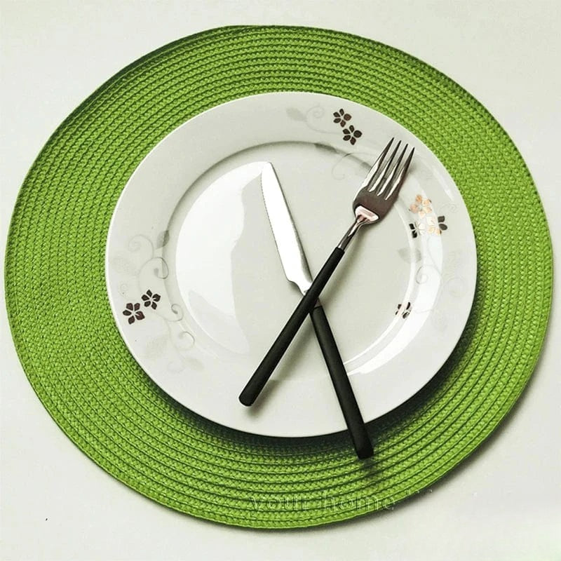 Set de table gris rond