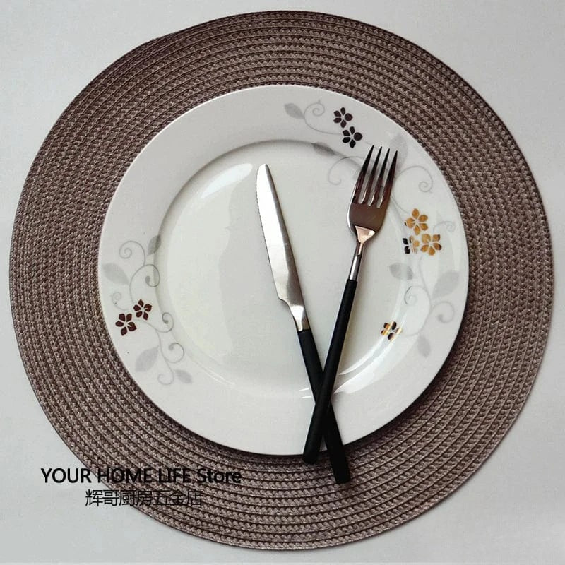 Set de table gris rond