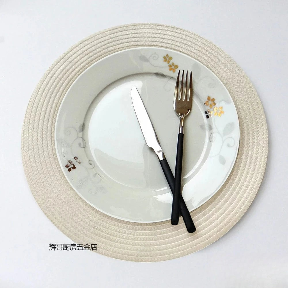Set de table gris rond