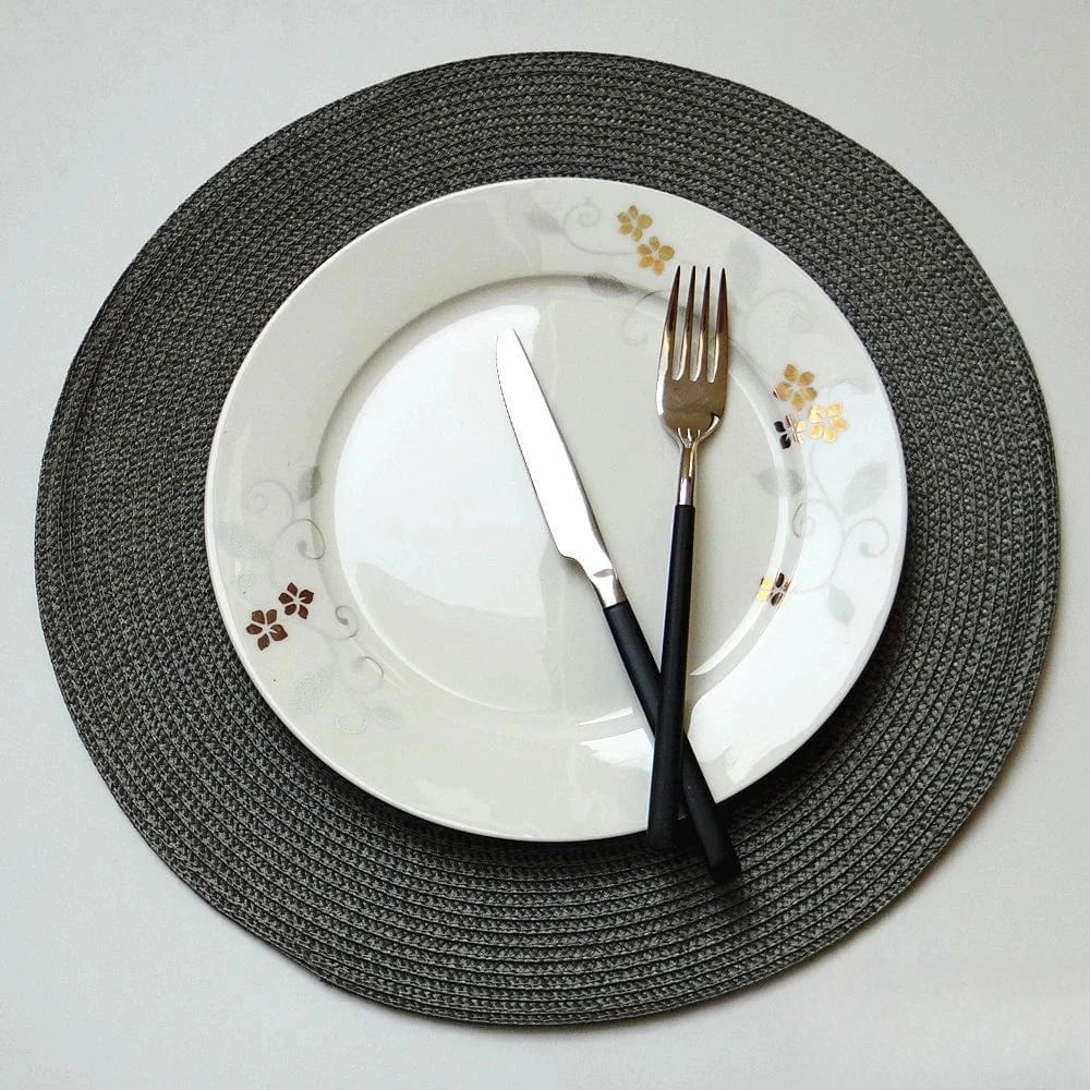 Set de table gris rond