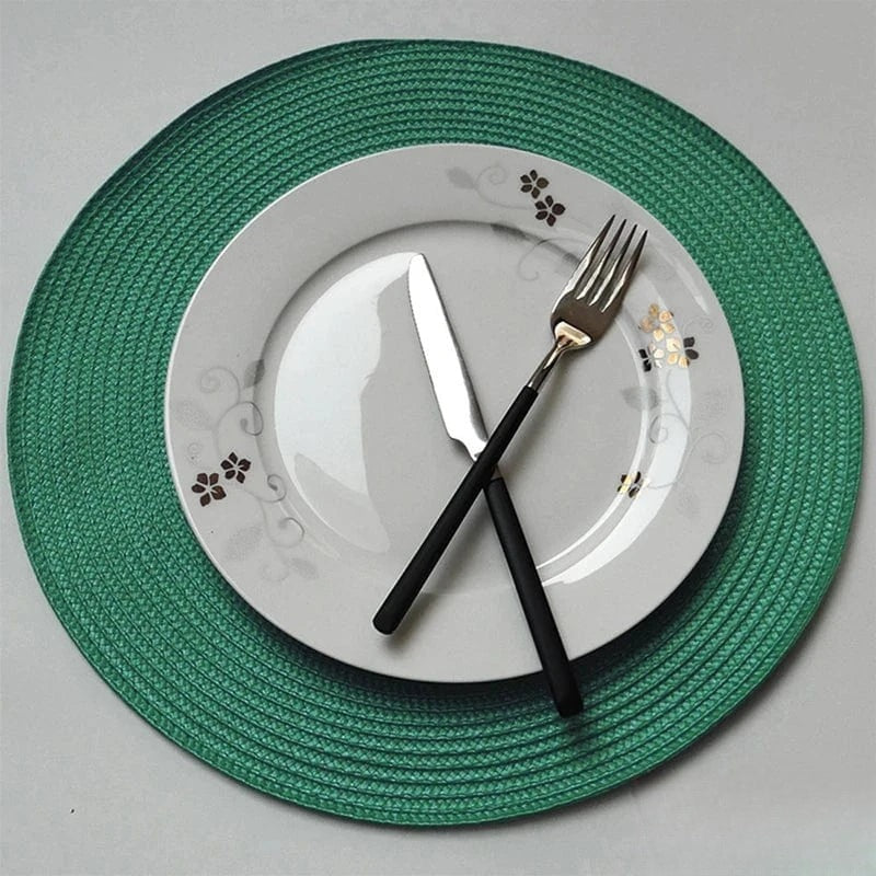 Set de table gris rond