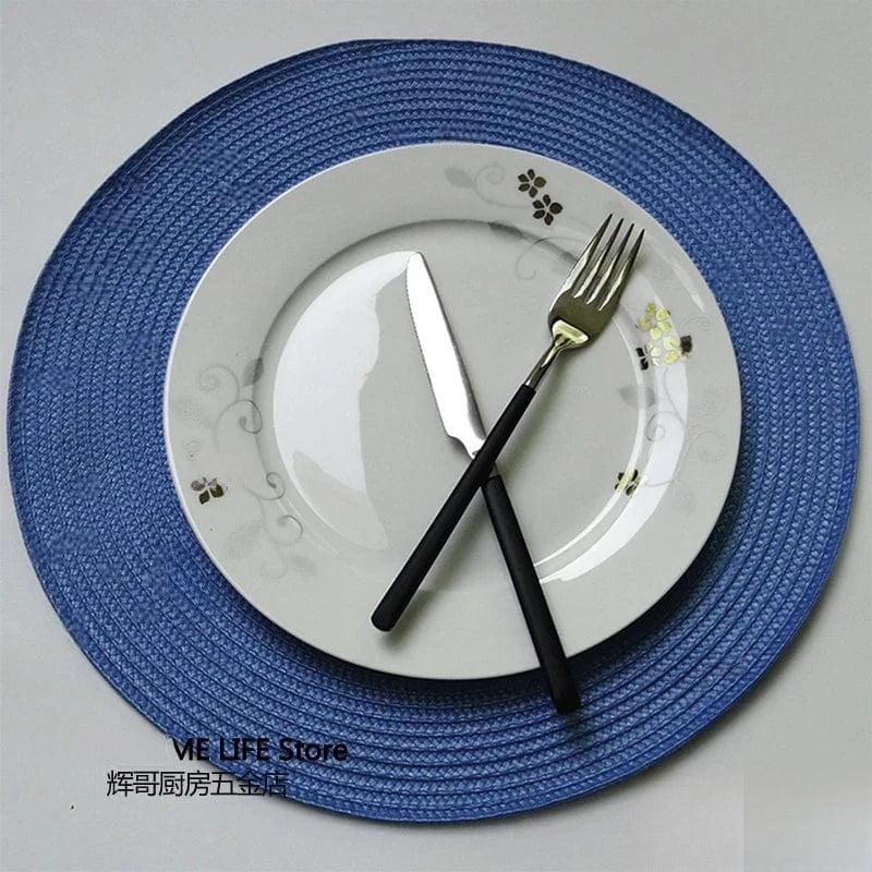 Set de table gris rond