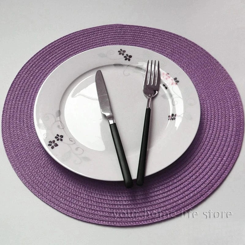 Set de table gris rond