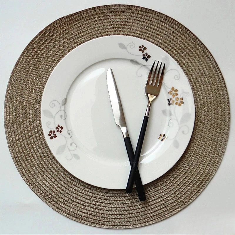 Set de table gris rond