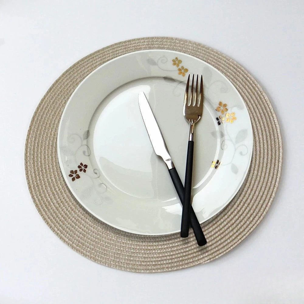 Set de table gris rond