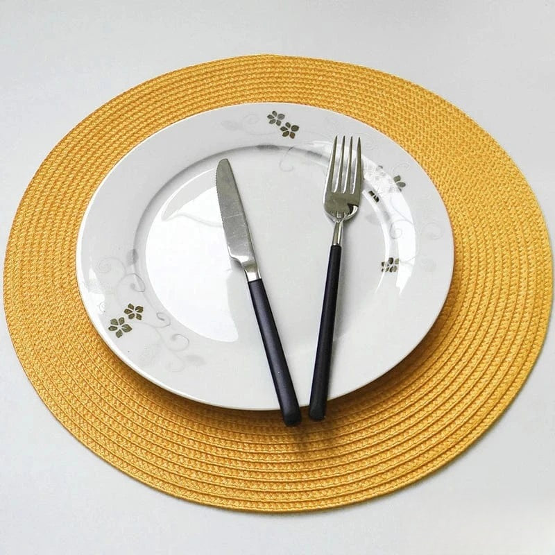 Set de table gris rond