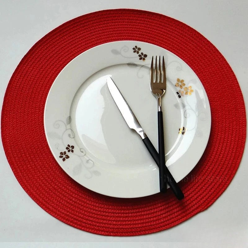 Set de table gris rond