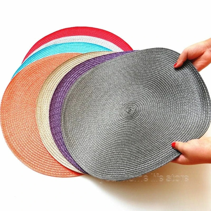Set de table gris rond