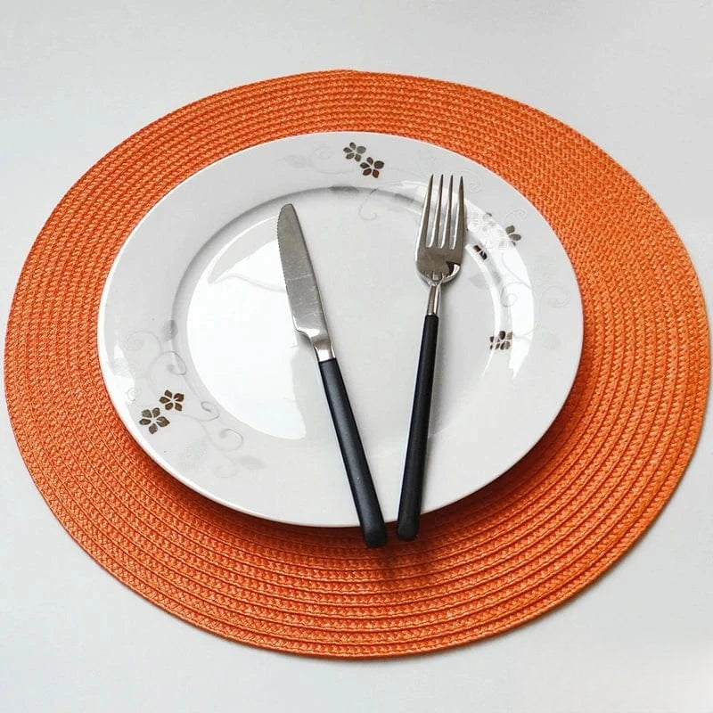 Set de table gris rond