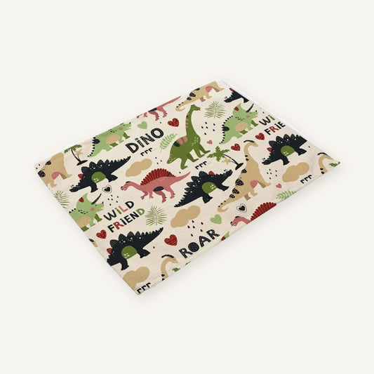 Set de table enfant | Dino dessin sur fond beige