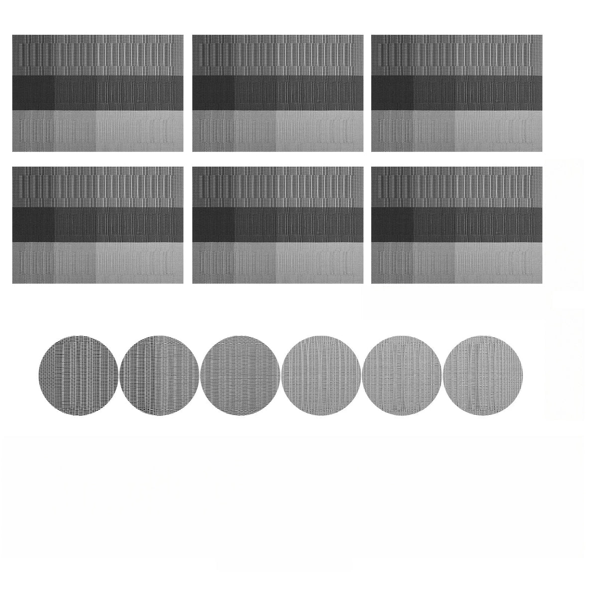 Set de table noir rectangulaire Moderne