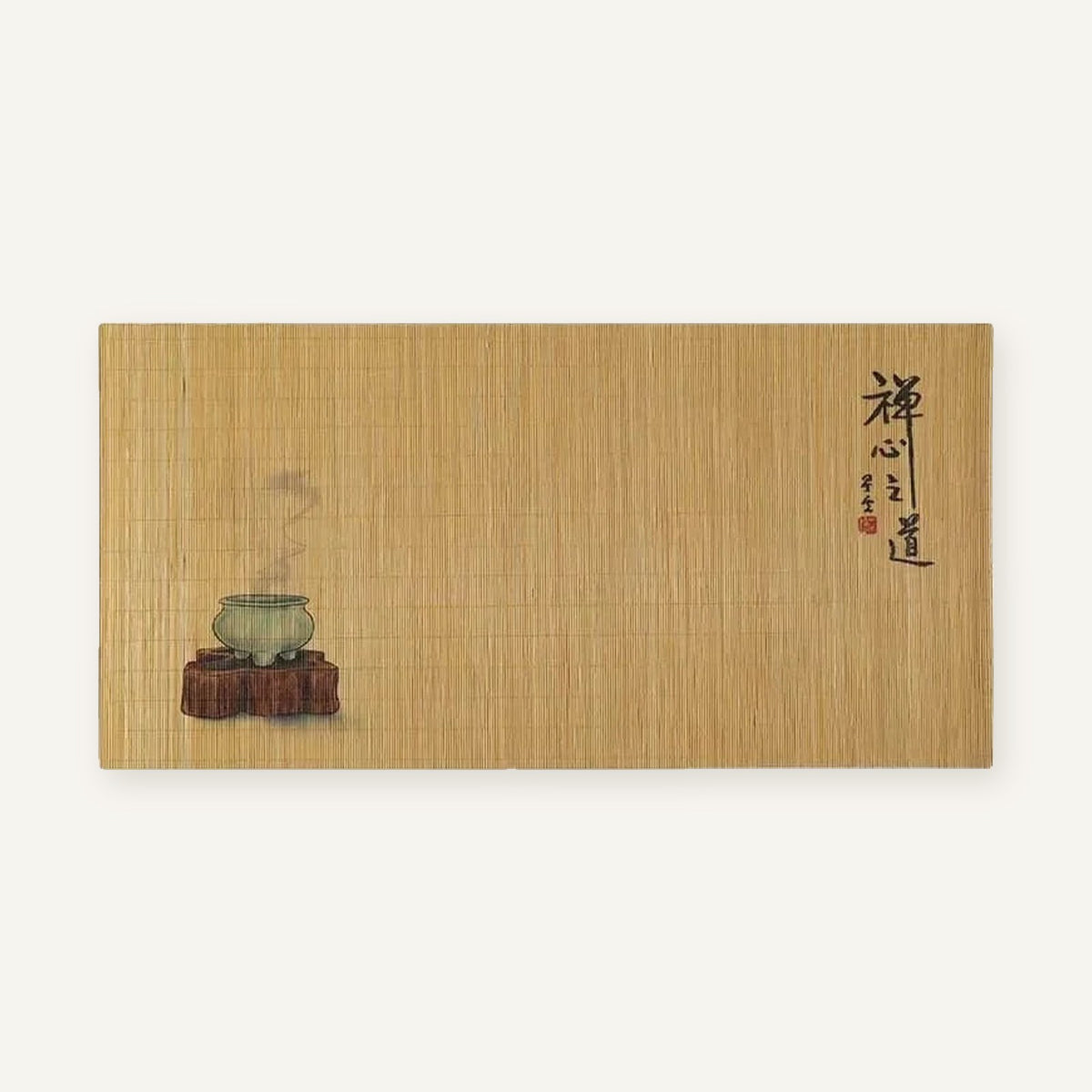 Set de table en bambou pliable | Zen sur fond beige