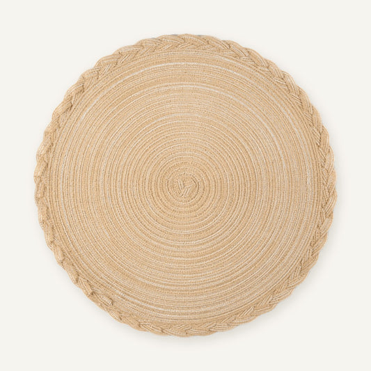 Set de table effet paille | Tresse contour sur fond beige