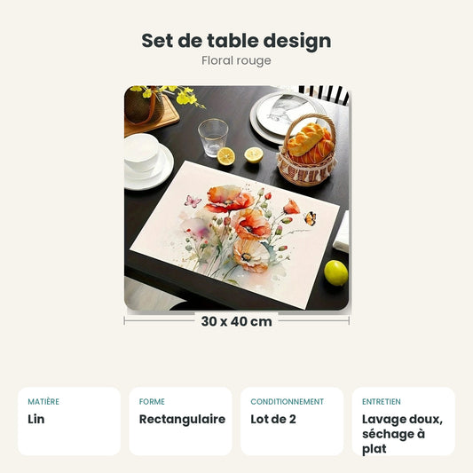Dimensions et caractéristiques : Set de table design