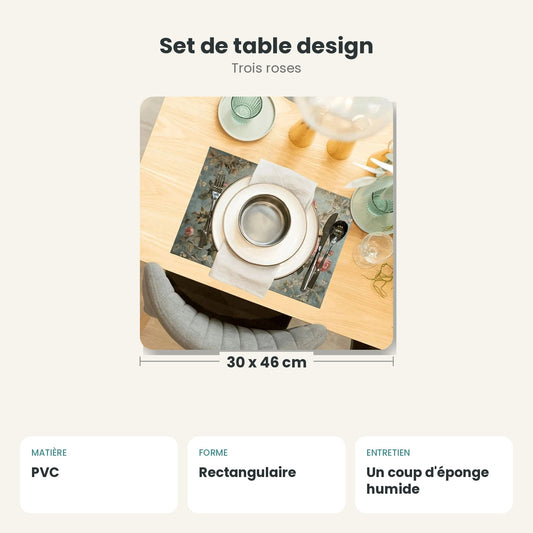 Dimensions et caractéristiques : Set de table design