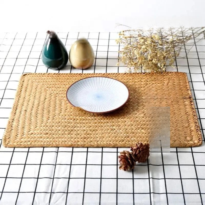 Set de table en paille rectangulaire Multi-styles