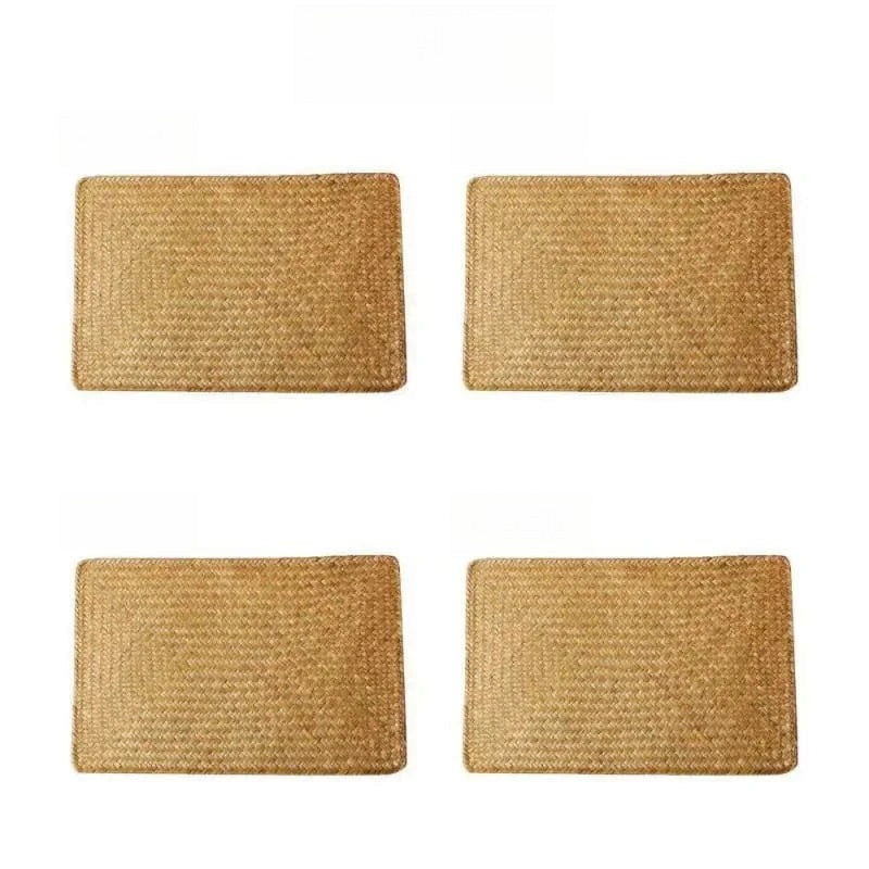 Set de table en paille rectangulaire Multi-styles