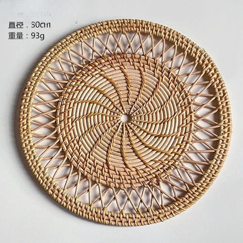 Set de table en paille rond Grand format, 2 modèles