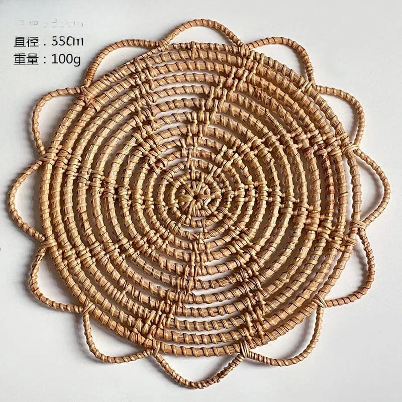 Set de table en paille rond Grand format, 2 modèles