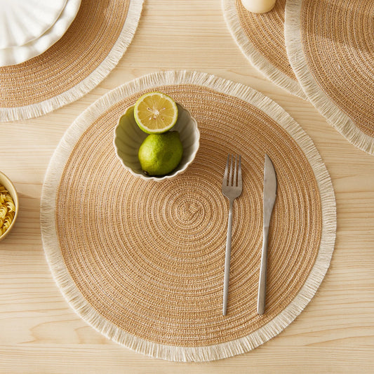Set de table rond beige