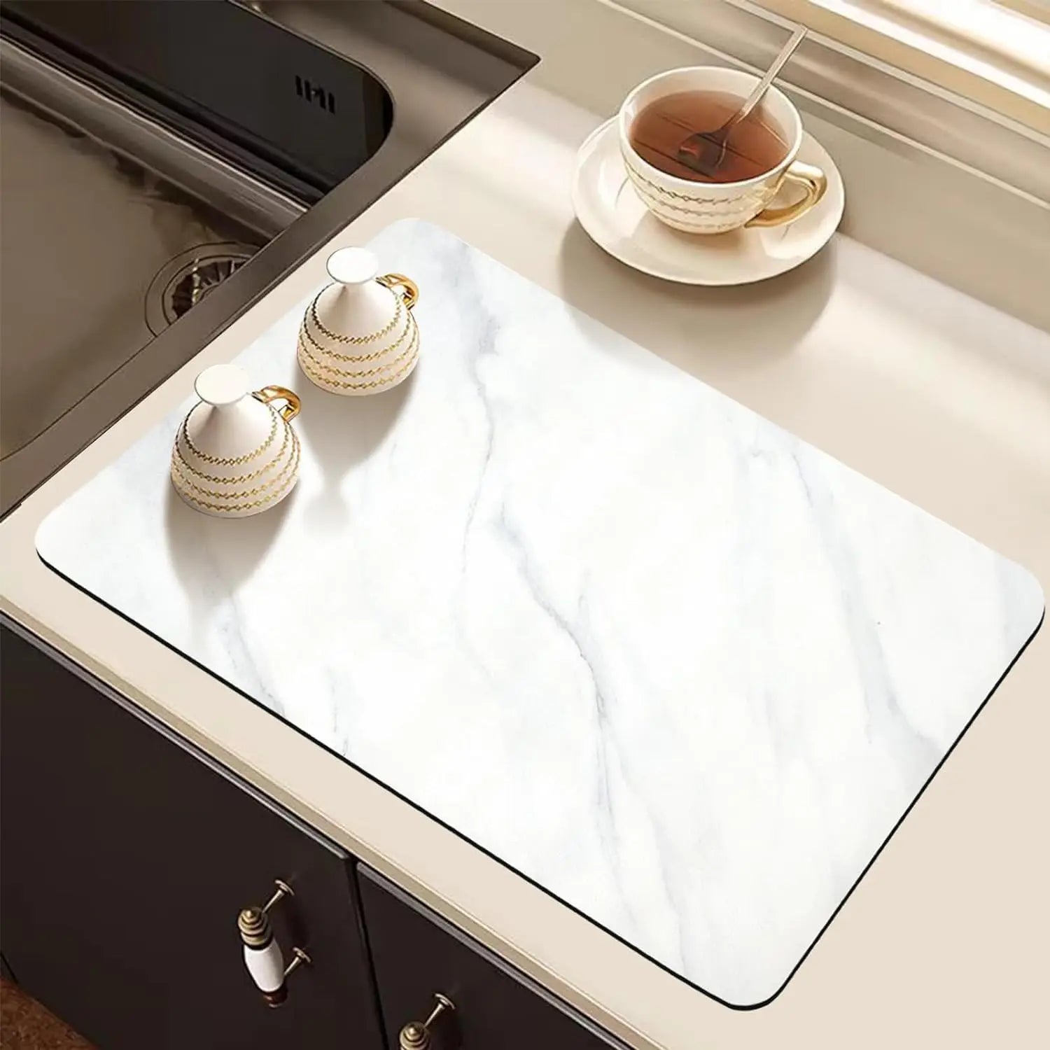 Set de table blanc rectangulaire