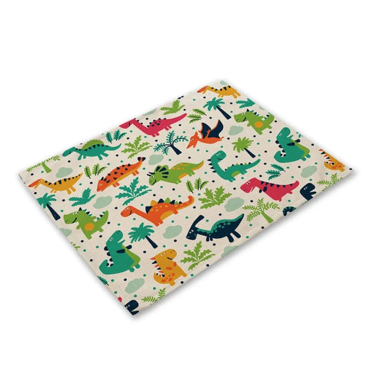 Grand set de table enfant | Dinosaure mignon | Joli Set de Table 2 / 1PC-32x42cm