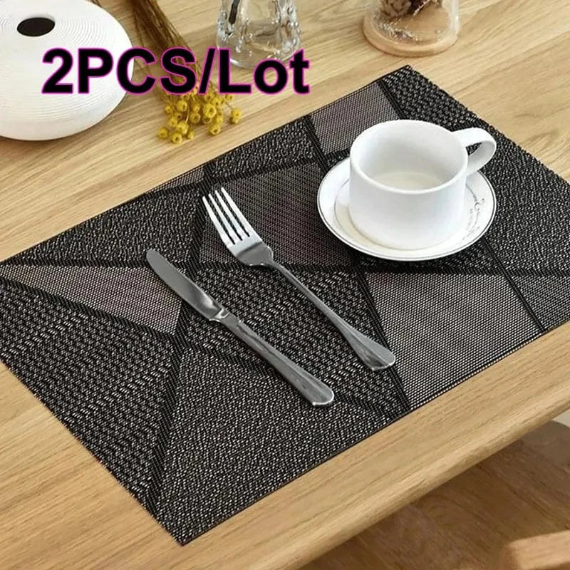 Grand set de table plastique | Moderne europe | Joli Set de Table Noir / 30x45cm