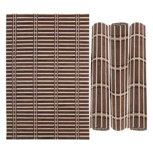 Set de table bambou rectangulaire | Style Japonais | Joli Set de Table Kaki foncé / 46x30x0.2cm