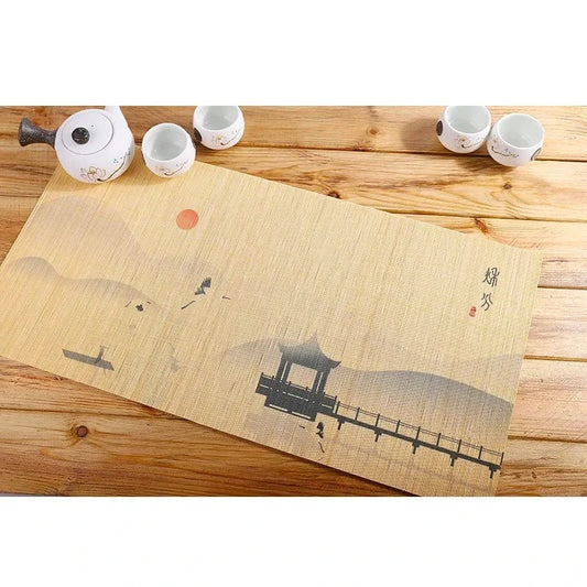Set de table bambou | Thé | Joli Set de Table 07-JiangNan / 60x30cm