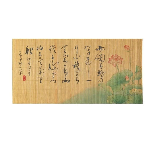 Set de table bambou vert | Ecriture | Joli Set de Table 06-Lotus / 60x30cm