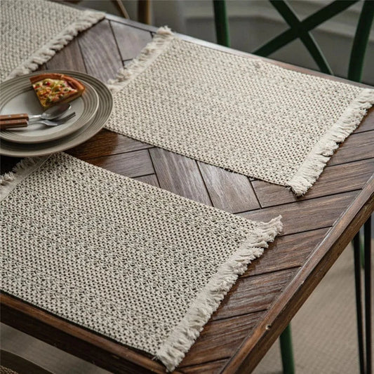 Set de table beige lavable | Fait main | Joli Set de Table 7 / 30X50cm 1pc