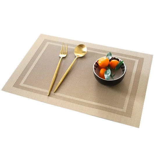 Set de table beige rectangulaire | Moderne antidérapant | Joli Set de Table Hx-cd032-04 / 6pcs