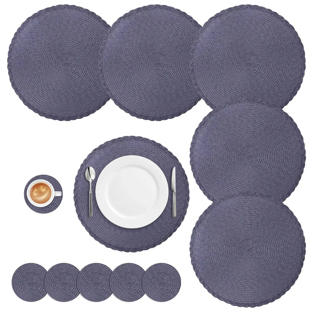 Set de table beige rond | Joli Set de Table Marine / Lot de 6 sets de table