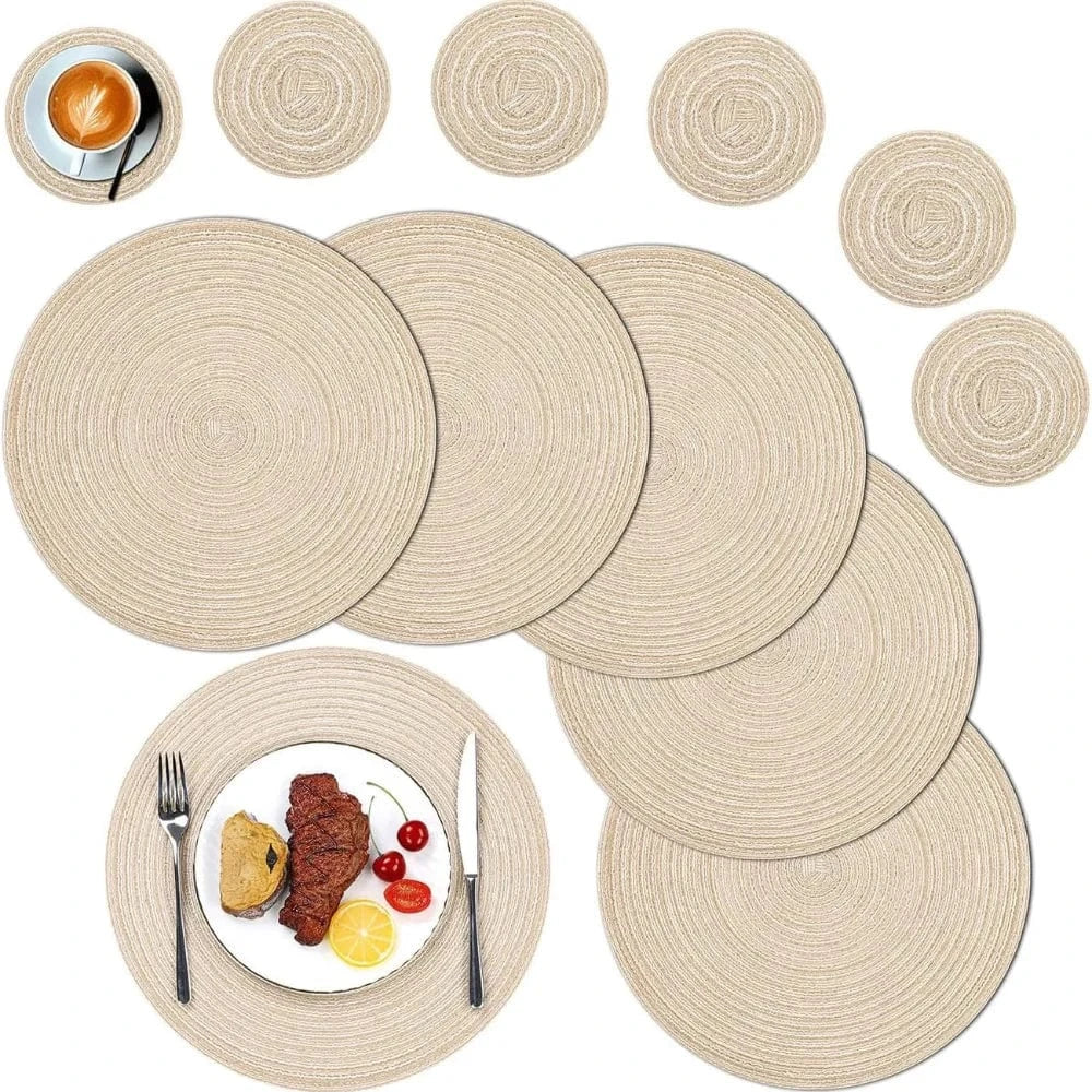 Set de table beige rond | Joli Set de Table