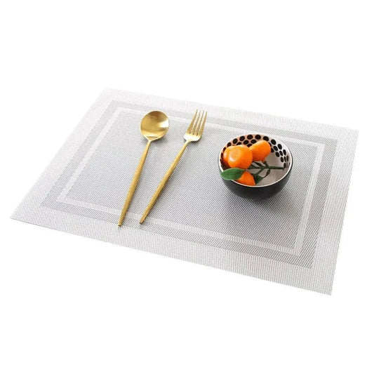 Set de table blanc rectangulaire | Magnifique | Joli Set de Table Hx-cd032-03 / 6pcs