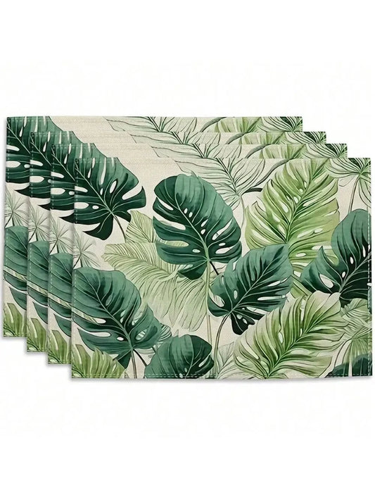 Set de table coton lavable | Forêt | Joli Set de Table 4 pièces-1 / 32x42cm