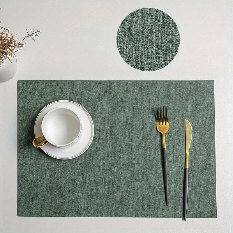 Set de table cuir lavable | Imitation | Joli Set de Table green / 1Pcs 43x30cm