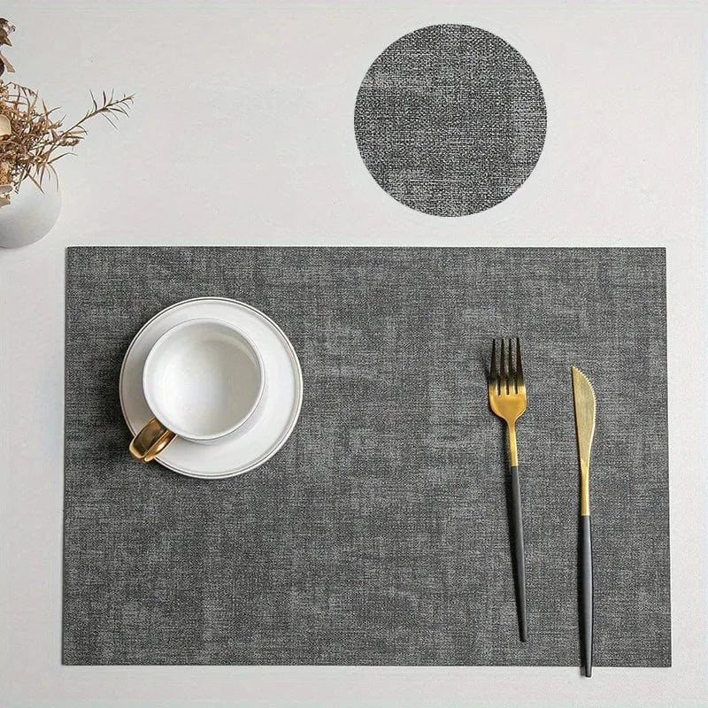 Set de table cuir lavable | Imitation | Joli Set de Table black / 4pcs 43x30cm