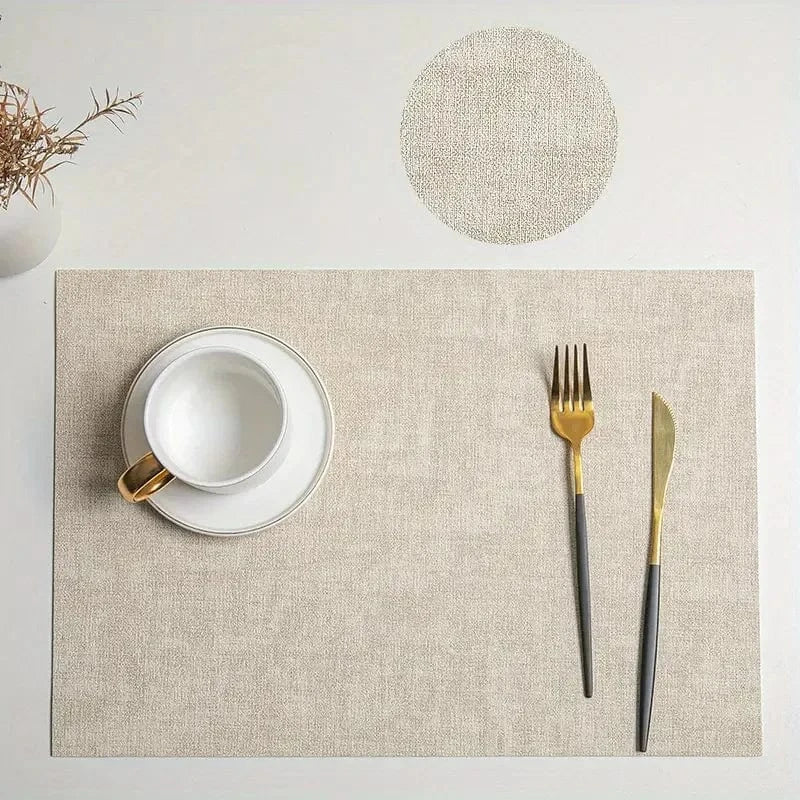 Set de table cuir lavable | Imitation | Joli Set de Table WHITE / 4pcs 43x30cm
