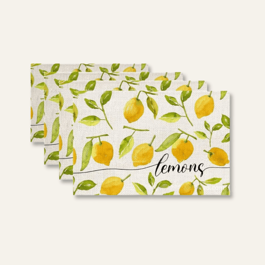 Set de table design | Lemon | Joli Set de Table Citron / 32X42cm / Lot de 4 pièces