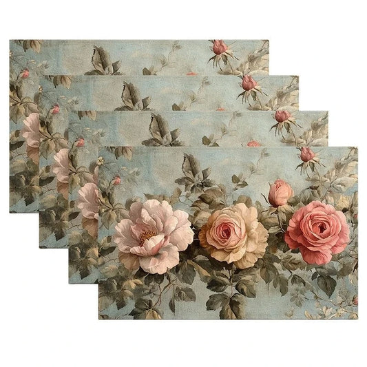 Set de table design | Trois roses | Joli Set de Table 12x18 pouces