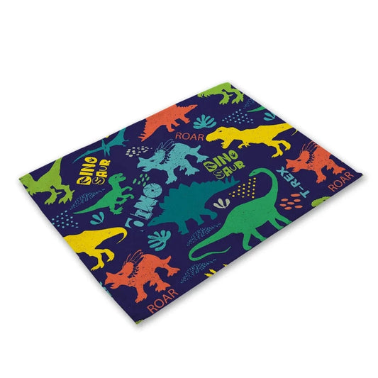 Set de table dessin enfant | Dinosaure couleur | Joli Set de Table 6 / 8PC-32x42cm