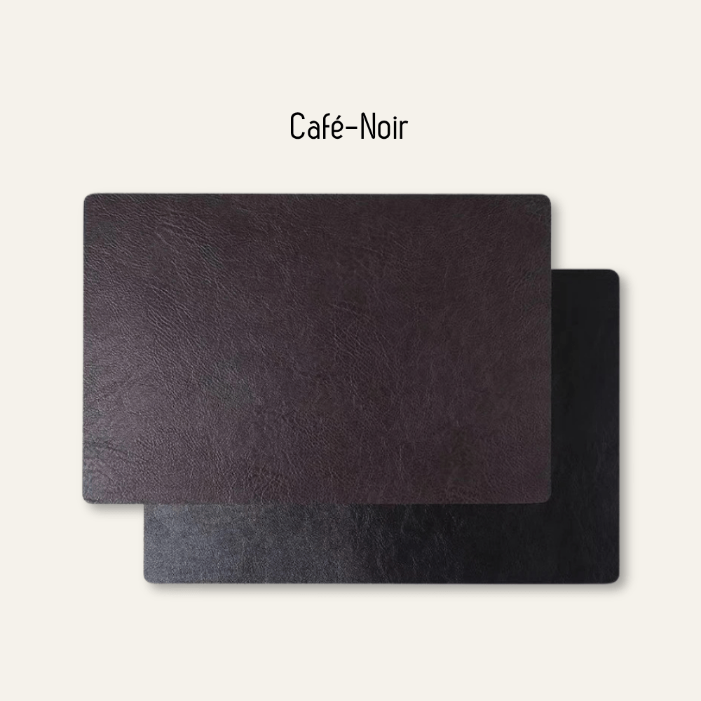 Set de table en cuir | Style classique | Joli Set de Table Café-noir / 43x30cm / Lot de 4 pièces