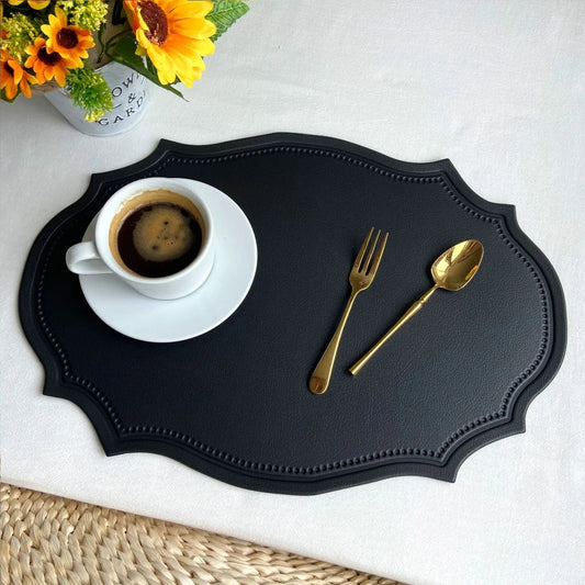 Set de table en faux cuir | Luxe | Joli Set de Table IN black / 30x43cm 4pcs
