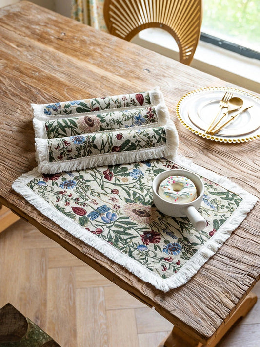 Set de table en tissu | Motif floral | Joli Set de Table Multi / 45x30cm